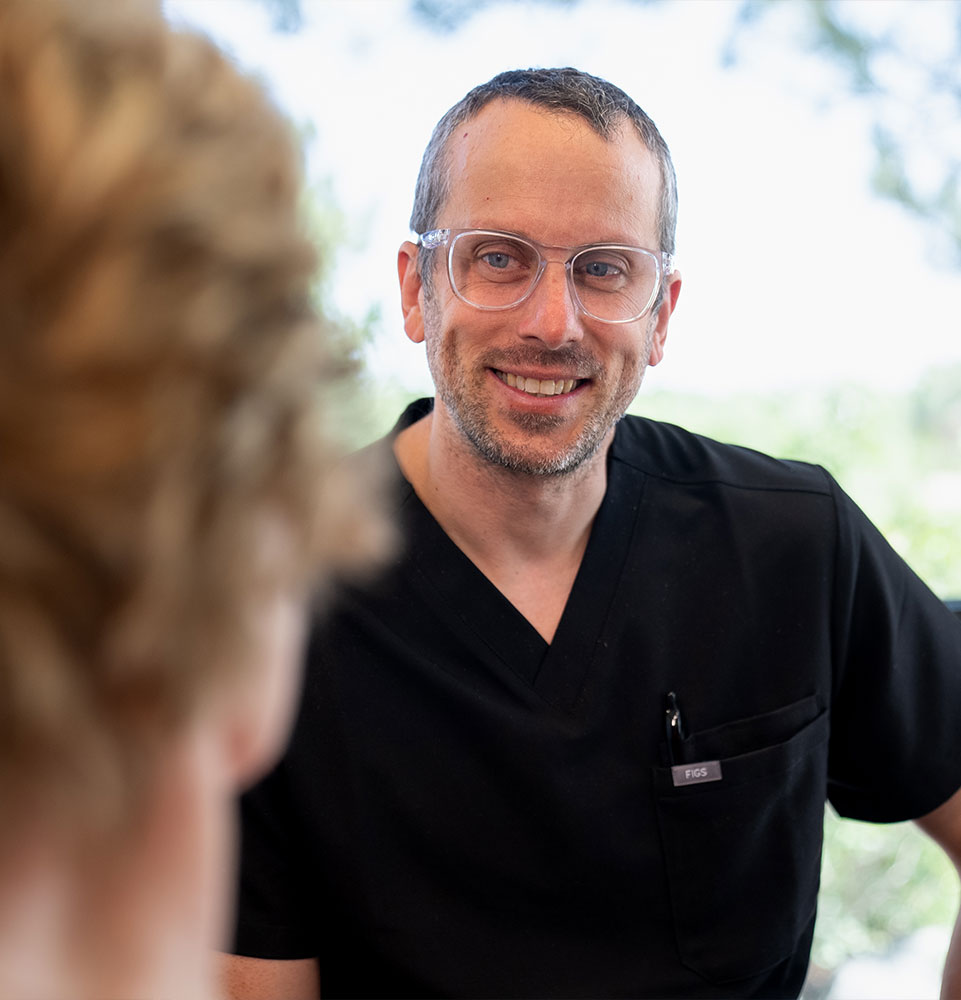Patient consulting with doctor