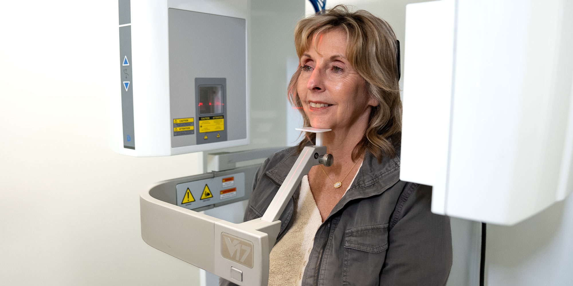 Patient taking a denal x-ray